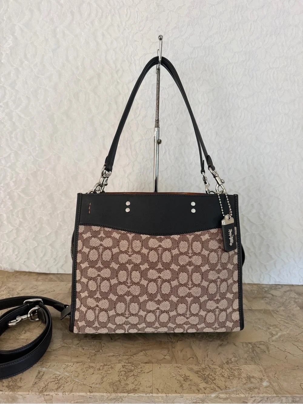 Coach Rogue in signature textured jacquard CF592 - Picture 1 of 16